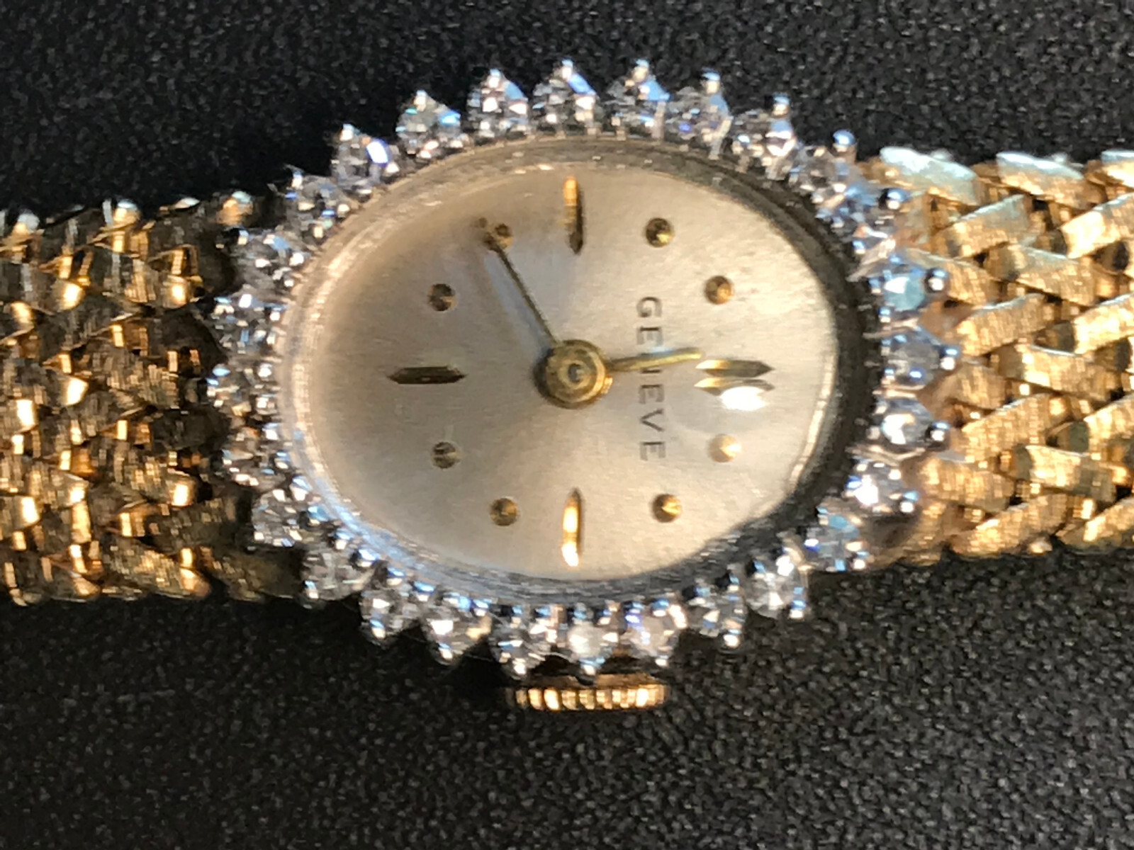 GENEVE 14K GOLD GENEVE LADIES WATCH WITH DIAMOND BEZEL eBay