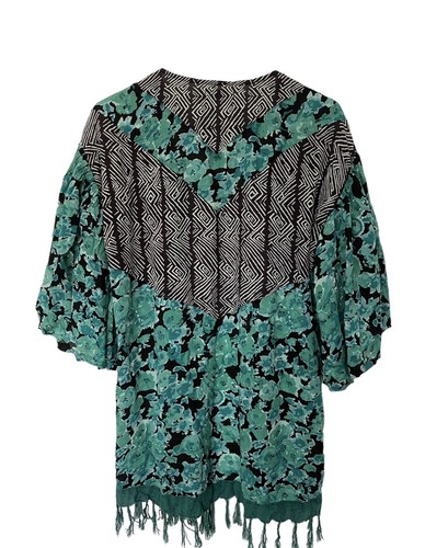 Volcom Kimono Womens XS/S Open Front Green Floral Boho Swim Coverup - Picture 2 of 6