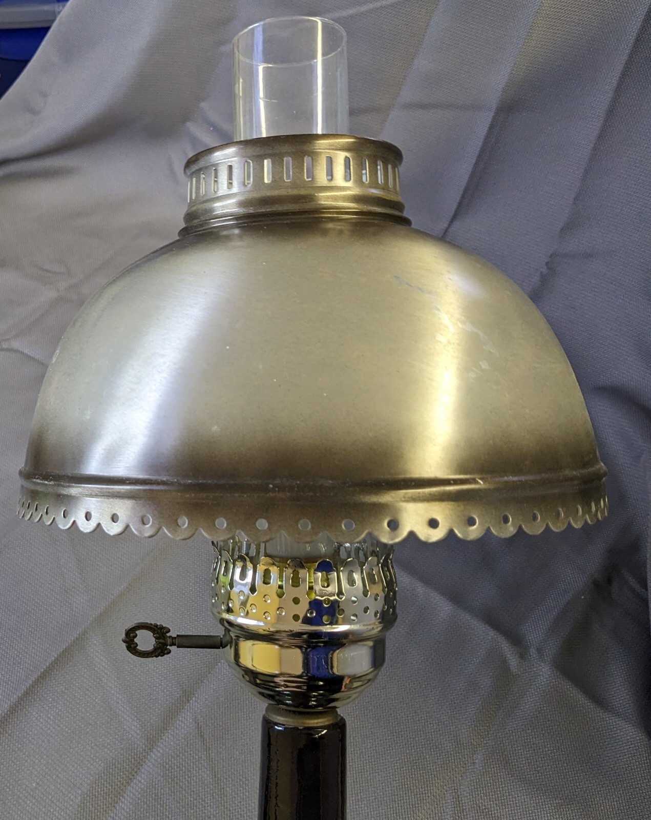 Vintage Ceramic Pot Belly Stove Lamp Plug In Black w/ Red Fire Light