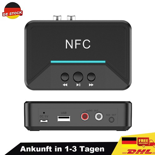 Bluetooth 5.0 NFC Transmitter Empfänger Sender Receiver Stereo Audio Adapter AUX