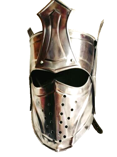 Handcrafted Steel Medieval Knight Helmet Authentic Crusader Armor Design-image