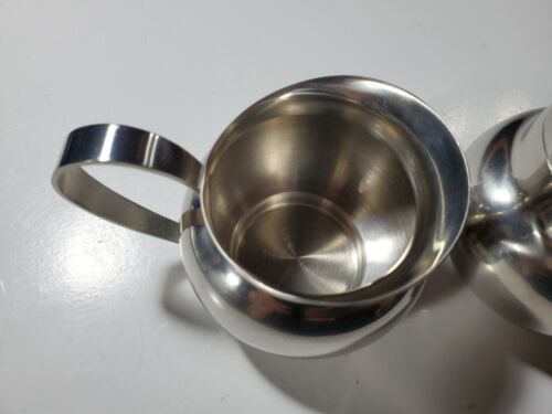 Vintage Oneida Creamer And Sugar With Lid Set 18/8 Stainless Steel MCM - Picture 6 of 10