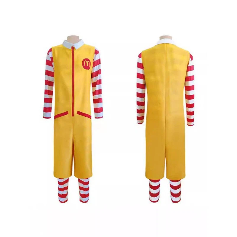 Tío Payaso McDonald Mono Divertido Disfraz Vestir Uniforme Juegos con disfraces Conjunto Fiesta Foto 3 de 3