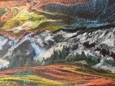 Painting by the Ukrainian artist "The Sun Wakes Up in the Mountains" pastel