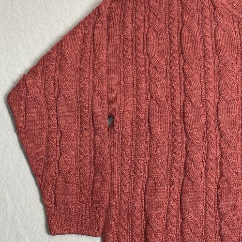 Paul Stuart Sweater Mens XL Maroon Red Alpaca Cable Knit Pullover Crew Neck - Picture 5 of 13