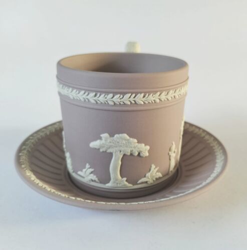 Wedgwood Lilac Jasperware Coffee Cup and Saucer - Picture 2 of 9
