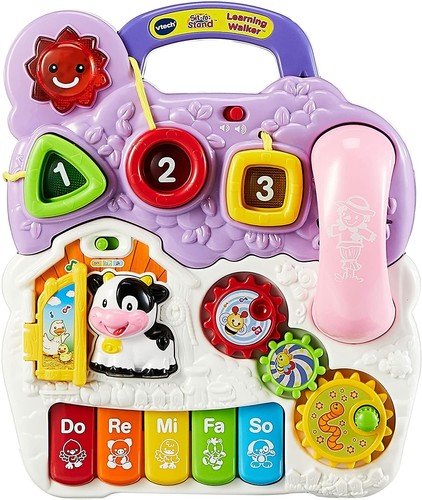 VTech Baby Push Walker Toddler Interactive Learning Toy Sit-to-Stand Lavender - Picture 4 of 4