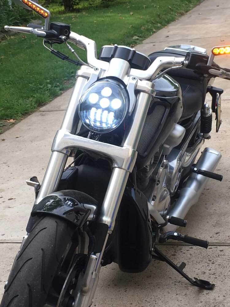 LED Headlight Hi/Lo Lamp Fit For Harley Davidson VROD V-Rod