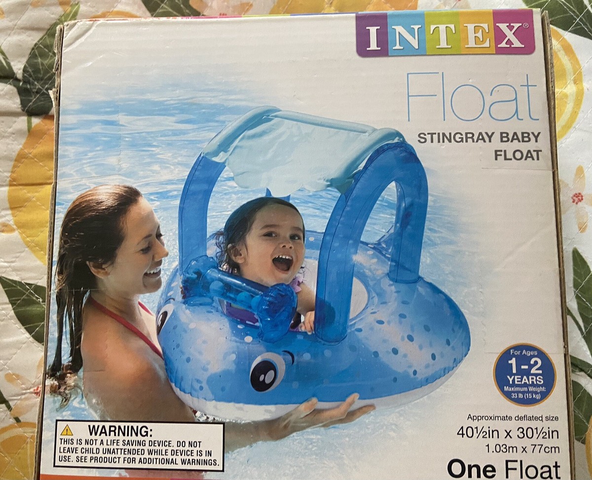 Intex Inflatable Blue Stingray Baby Infant Kiddie Pool Float with