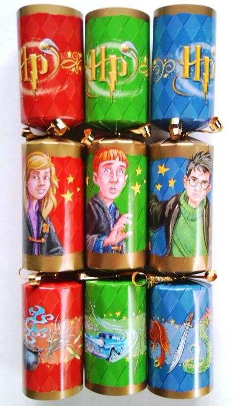 Galletas navideñas Harry Potter con insignias * RARAS * VINTAGE Caja sellada de 6 fiestas Foto 4 de 4