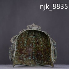 old Ancient China antique bronze carving Han dynasty head Helmets Collection