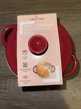CROFTON Ceramic Casserole mini Dish Red perfect for oven to table brand new