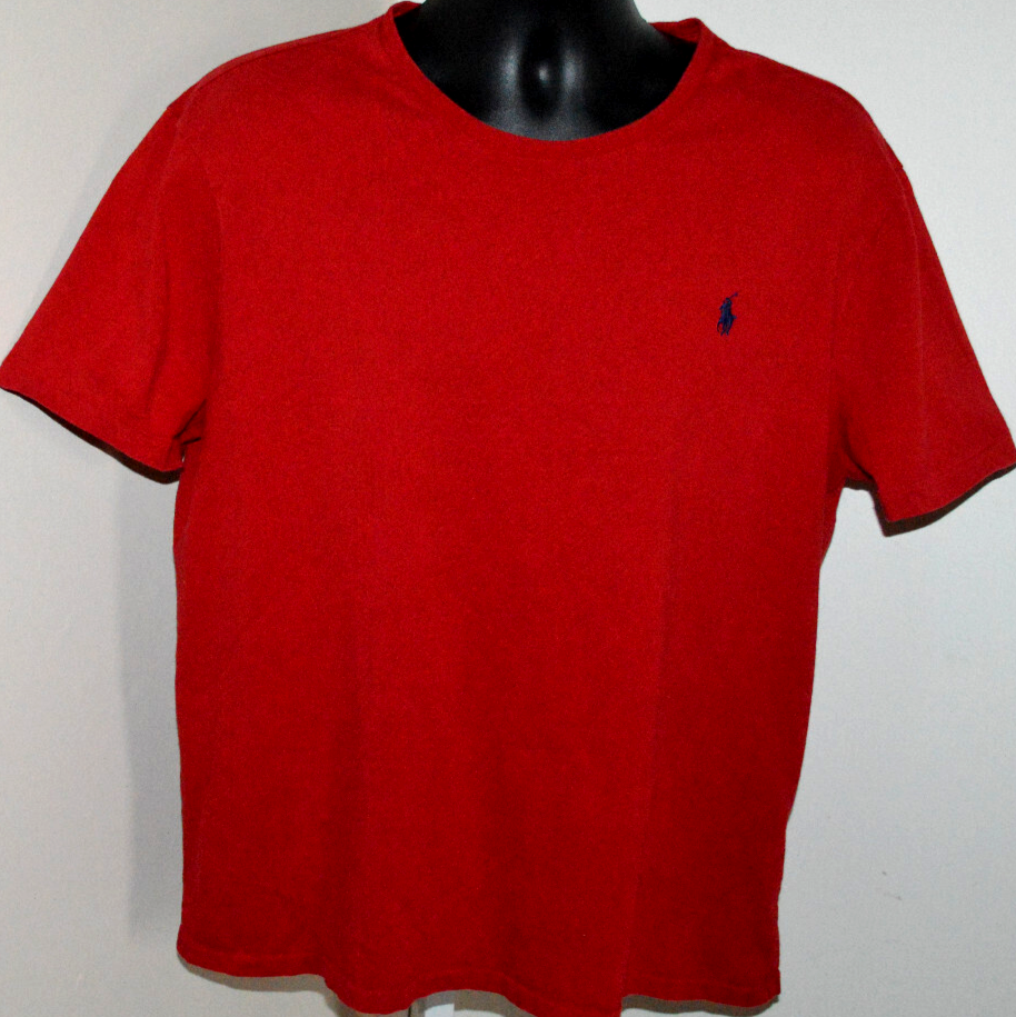 POLO RALPH LAUREN T SHIRT UOMO XL PERSONALIZZATA SLIM FIT ROSSO NAVY PONY OTTIME CONDIZIONI