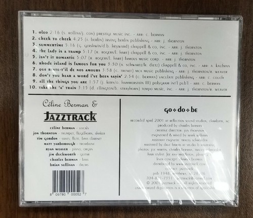Jazztrack - Celine Berman CD - Go Do Be - 2001 Jazz Music Artist NEW Sealed - Imagen 2 de 7