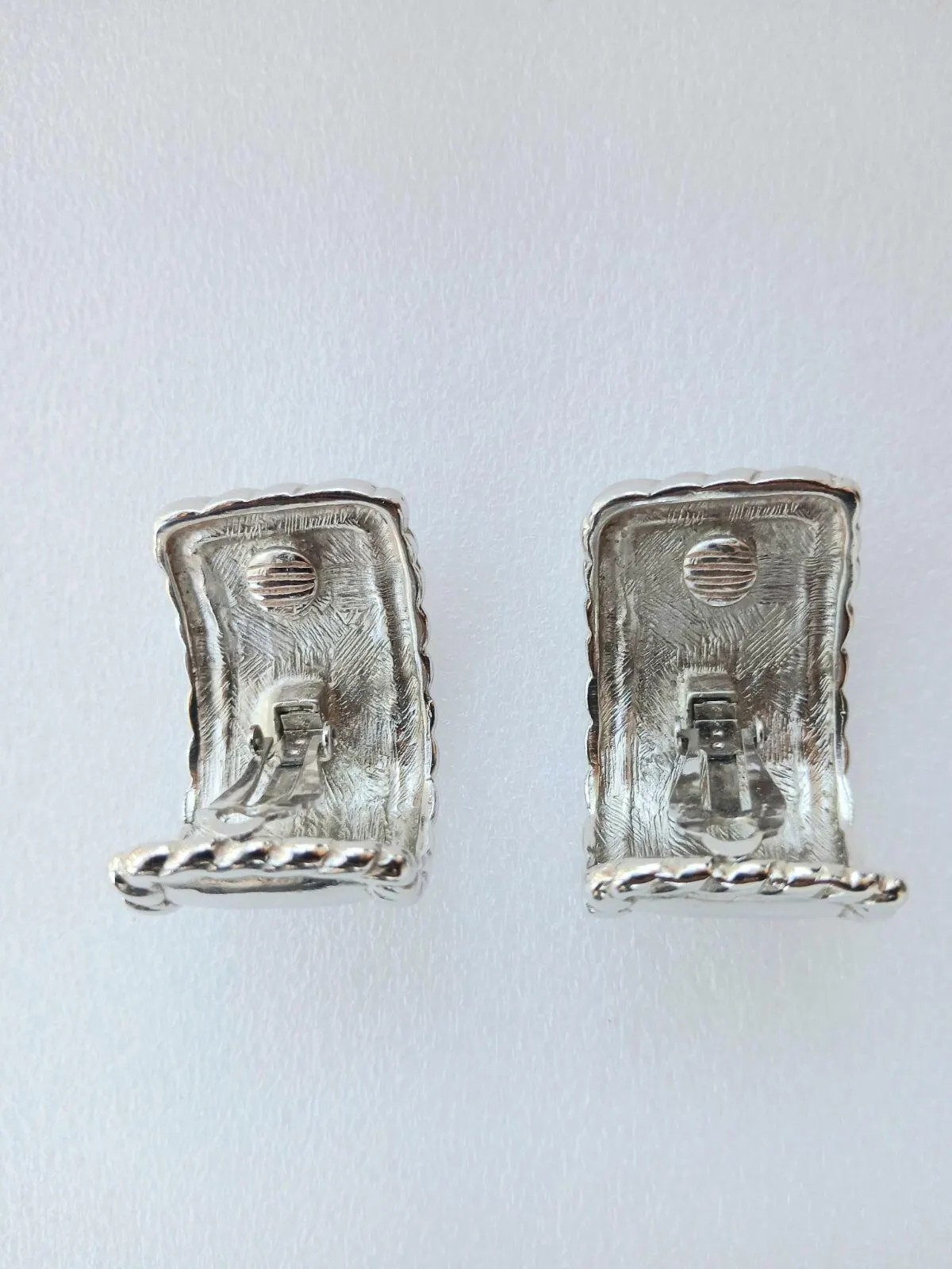 Vintage Givenchy Silver Tone Clip-On Earrings 1980s Designer 37.4g thumbnail 11