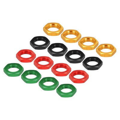 16 STÜCK Aluminium 17mm Radmutter Gewinde 1,0mm für 1/8 RC Schwarz/Gold/Rot/Grün