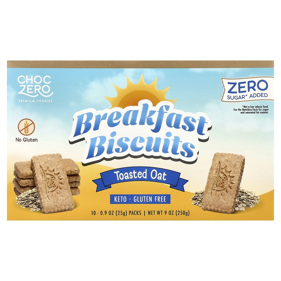 Premium Cookies, Breakfast Biscuits, Toasted Oat, 10 Packs (0.9 oz (25 g) Each