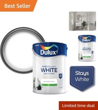 5L Pure Brilliant White Silk Emulsion - Matte Finish for Indoor Wall Perfection 8.20 per litre