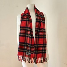 Scots Regal Scarf Red Tartan Plaid Lambswool 60" x12" Scotland Royal Stewart