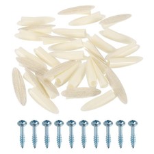 100pcs for 9mm plastic dowels with screws, vertical grain beige