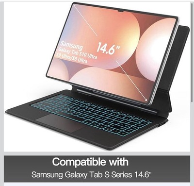 For Sam Tab S10+/S9/S8U Floating Cantilever Stand Leather Magnetic Keyboard Case