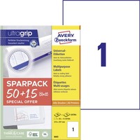 Avery-Zweckform 6603 Universal-Etiketten 210 X 297 Mm Papier Weiß 65 St. Perm...
