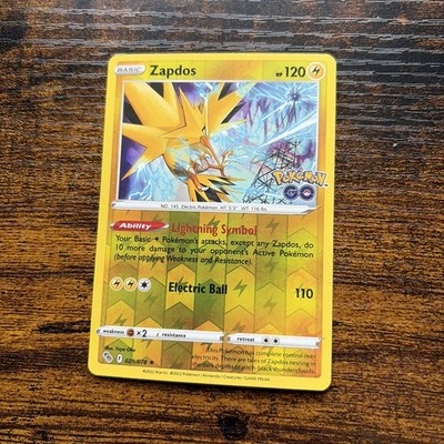 2022 Pokemon Zapdos Reverse Holo Rare Pokemon Go #29/78