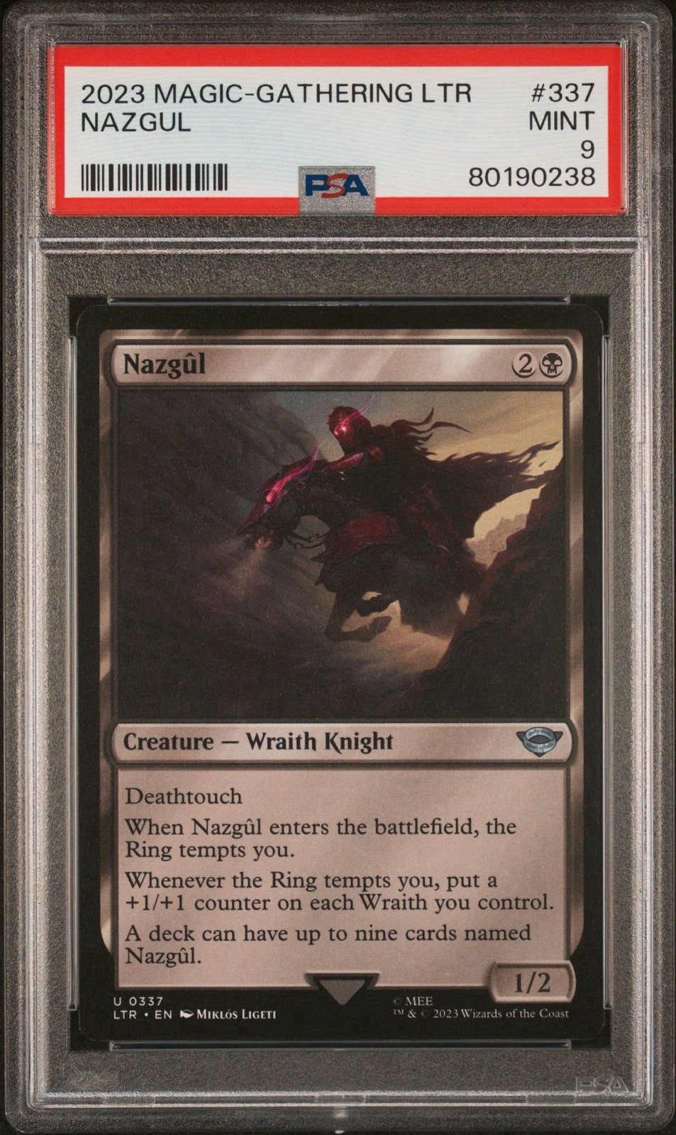 PSA 9 2023 MTG Lord of the Rings Nazgul LTR #337