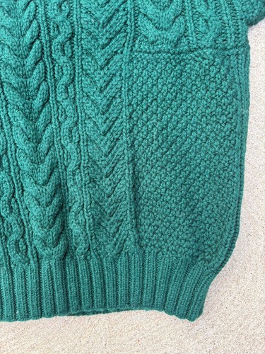 Vintage 1990er grün Wolle Zopfmuster Pullover neu aus altem Lagerbestand XL Brust 48 Susan Bristol - Bild 10 von 10