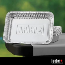 New Weber 6415 10 Pack 8.5" x 6" Disposable Aluminum Foil Grill Drip Pan