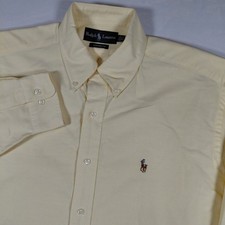 Ralph Lauren Yarmouth Mens Yellow Oxford Button Down Shirt 15.5 32/33 Flesh Pony