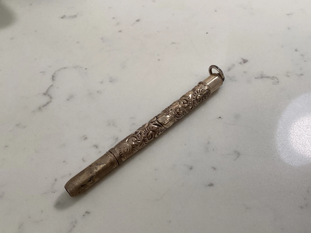 Antique Sterling Silver Pencil In Collectible Mechanical Pencils