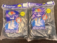Fruit of the Loom Men's Black Crew Cotton Socks Big  Tall Size 12-14  12 Pairs