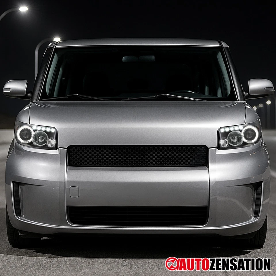 Fit 2008-2010 Scion xB Black LED Halo Projector Headlights Head Lamps Left+Right - Imagem 2 de 4