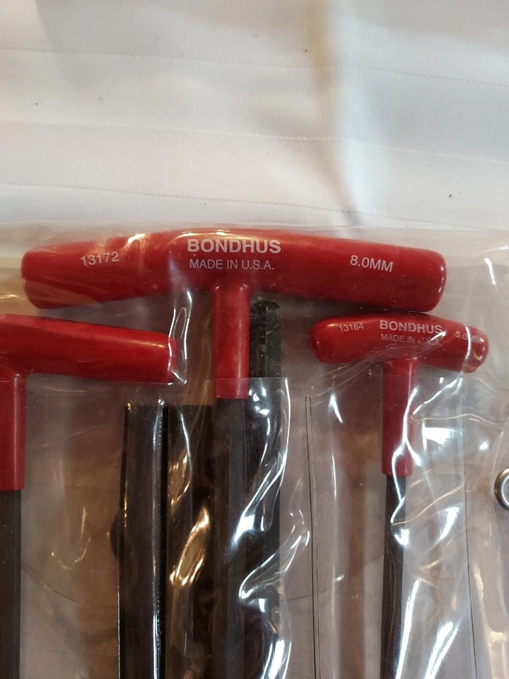 "Bondhus" 5 PC. T Handle Ball End Hex Key Set, Made In USA - Image 2 of 4