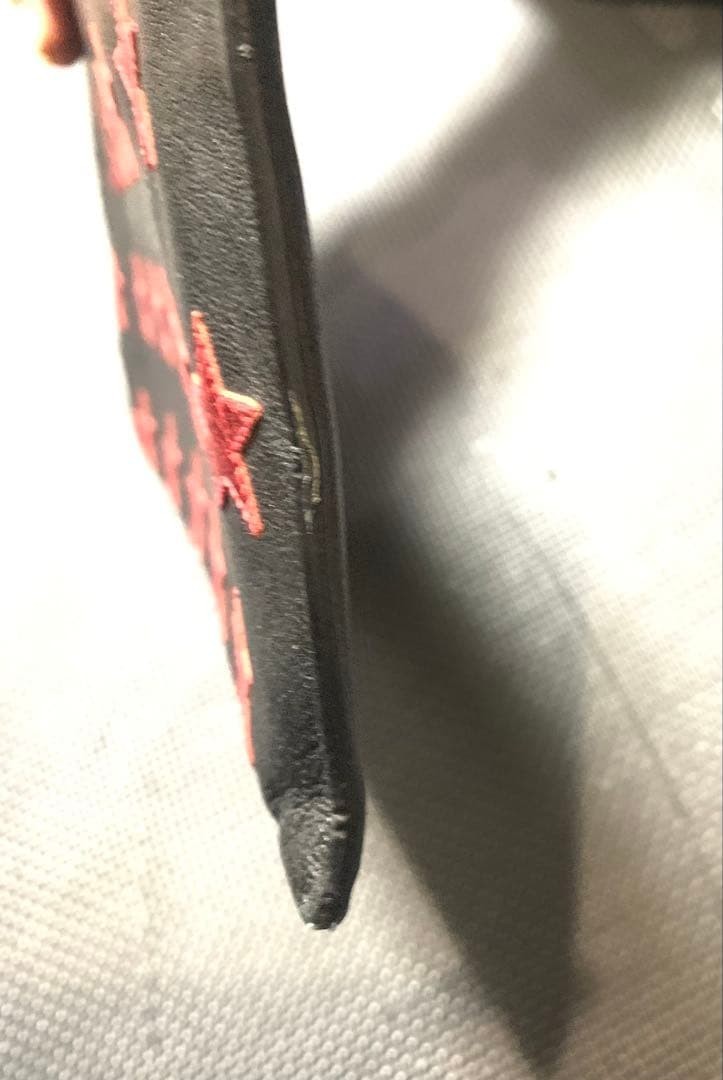 Authentic Saint Laurent Red Star Pattern Black Le… - image 18