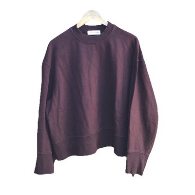 The Frankie Shop Oversized Crewneck Sweatshirt Burgundy Brown Size 1