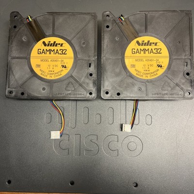 2X NIDEC GAMMA32 A35451-34 12V 1.1A 4-wire Cooling Fan Drum Machine *A3