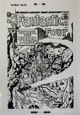 Production Art FANTASTIC FOUR #47 cover, JACK KIRBY art, 11x17