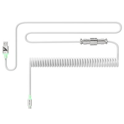 ATTACK SHARK C01 ULTRA Custom Coiled USB-C Cable for Keyboard/Mouse, RGB Light
