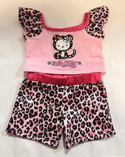 Build A Bear Hello Kitty Leopard Print Shirt Shorts Pajamas Clothes Outfit