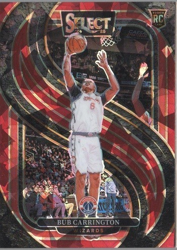 2024-25 Panini Select "PREMIER Red Ice Prizm" Bub Carrington RC #197 - Picture 1 of 2