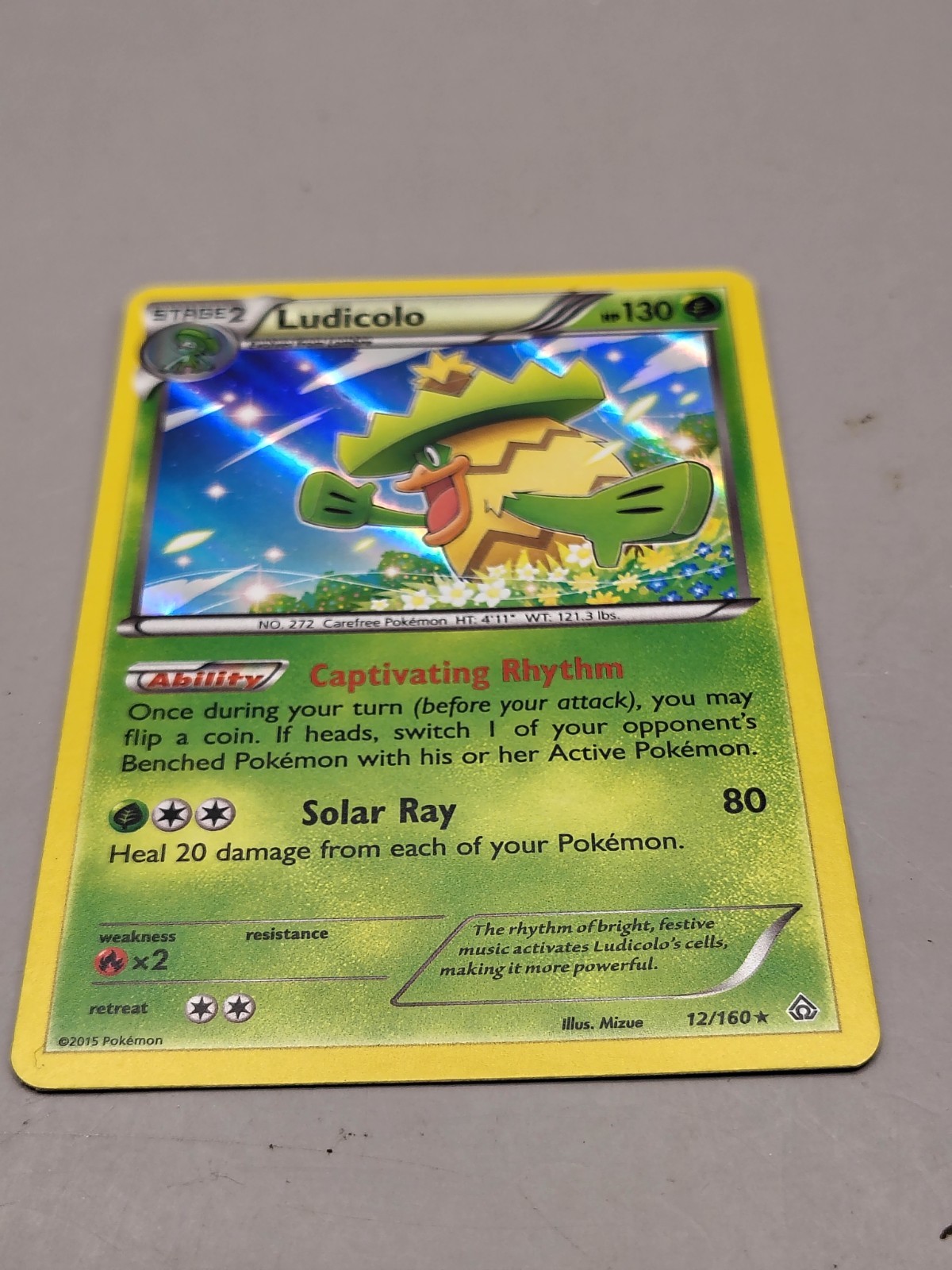 HOLO Ludicolo 12/160 - 2015 Pokemon Primal Clash Rare Card LP