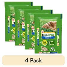 4 pack Feline Pine Original 100 Natural Cat Litter, 20 lb
