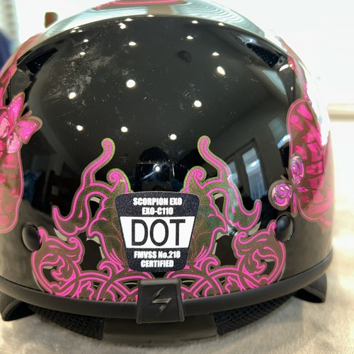 Scorpion EXO-C110 Mariposa Half Helmet Pink Size SmallC11-2327 Butterfly/Flutter - Picture 3 of 8