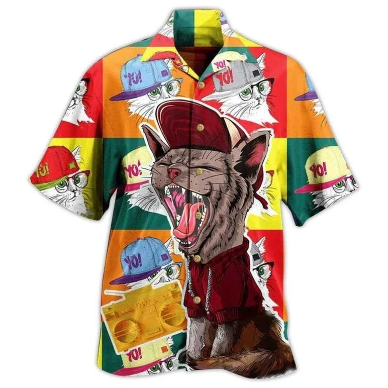 Cat Hawaiian Shirt For Summer, Cat Yo Yo Style Aloha Shirts