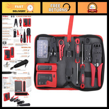 9pc Network Cable Tester Tool Kit - CAT5, CAT6, RJ11, RJ45, Ethernet Crimper S