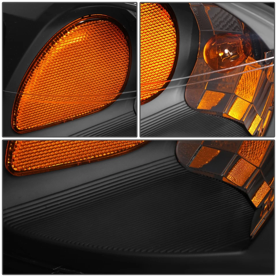 Par de faros/lámpara de señal de giro ámbar carcasa negra para Chevy Impala 2000-2005 Foto 4 de 4