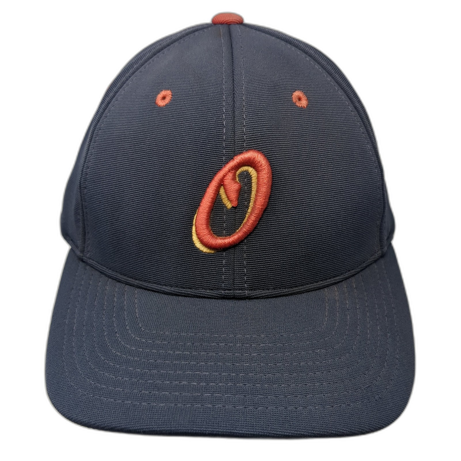 OBA Fitted Baseball Cap Solid Blue 8 Embroidered … - image 1