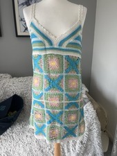 Crochet Dress Size M/L Festival Summer Dress Boho Hippy Holiday